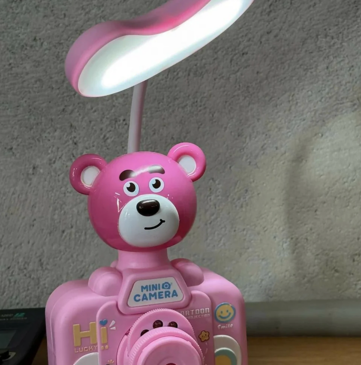 Kids Cartoon Projector LED Table Lamp, 3 Light Modes, Rechargeable - Purple