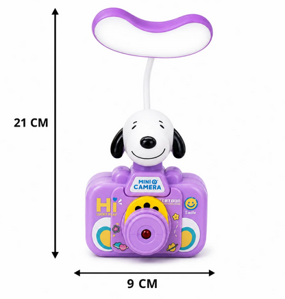 Kids Cartoon Projector LED Table Lamp, 3 Light Modes, Rechargeable - Purple