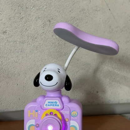 Kids Cartoon Projector LED Table Lamp, 3 Light Modes, Rechargeable - Purple