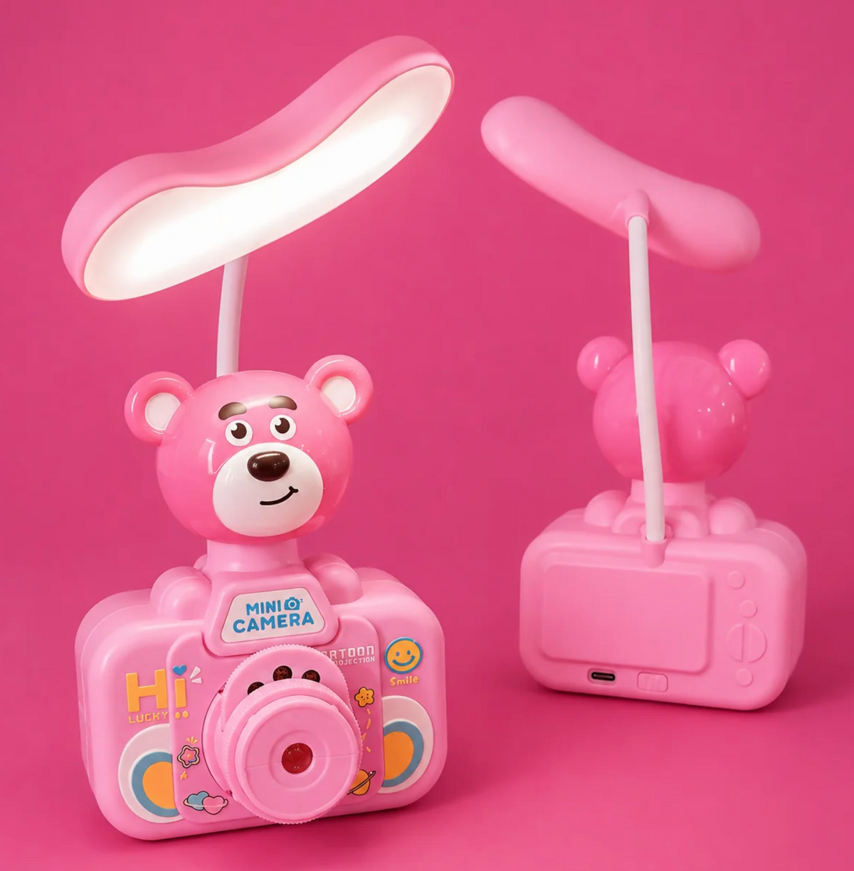 Kids Cartoon Projector LED Table Lamp, 3 Light Modes, Rechargeable - Purple
