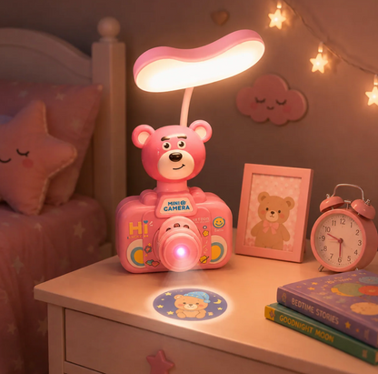 Kids Cartoon Projector LED Table Lamp, 3 Light Modes, Rechargeable - Purple