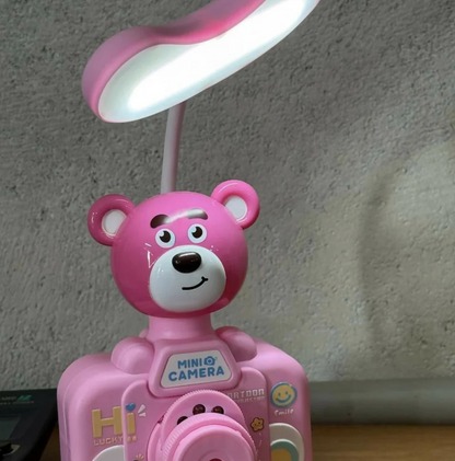 Kids Cartoon Projector LED Table Lamp, 3 Light Modes, Rechargeable - Purple